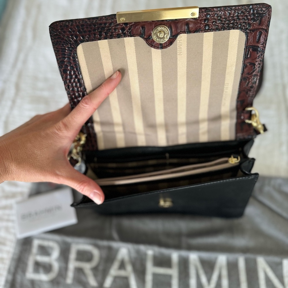Brahmin crossbody bag. Style : hudson convertible black Tuscan vineyard.